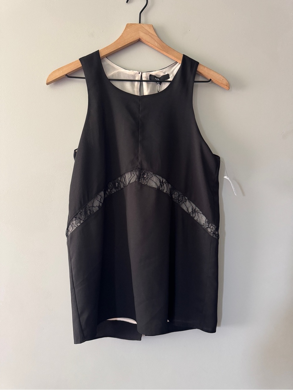 NWT | FATE | Black Lace Inset Sleeveless Top | S